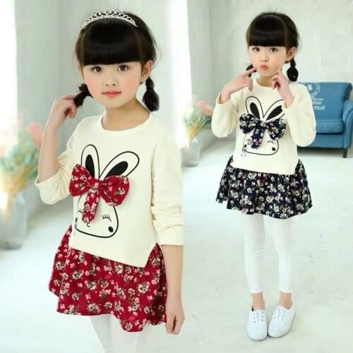 Girls dress princess dress childrens clothing small virgin baby bunny floral dress k1