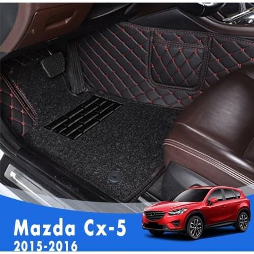 Custom Car Floor Mats For Mazda cx-5 2016 2015 Luxury Double Layer Wire Loop Car Accessories Foot Pads Automobile Carpet Covers
