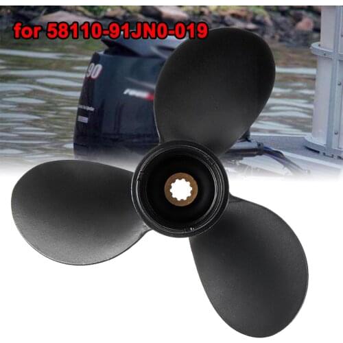 7 1/2 x 7 Boat Propeller 58110-91JN0-019 For Suzuki Outboard Engine 4-6HP 3 Blades R Rotation Aluminum Alloy 10 Spline Tooths