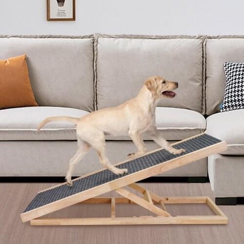 Solid Wood Adjustable Pet Non-slip Climbing Ladder, Dog Sofa Bed, Pet Supplies