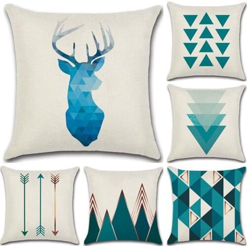 Nordic style ocean blue arrow Geometric cushion covers beige green brown Sofa Pillow cases Chair house Home Decorations for gift