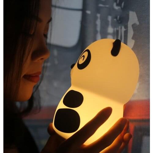 Recharge Panda LED Night Light Touch Sensor Tap Control Animal Light Baby Nursery Bedroom Besdide Decoration Lamp for Kids