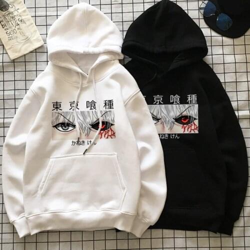 Tokyo Ghoul Kaneki Ken Demon eyes print Pullover Hoodies Streetwear Japan anime chic Harajuku loose punk sweatshirt hoodie Tops