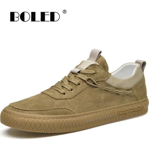 Comfort Men Shoes Suede Leather Casual Shoes Flats Autumn Lace Up Outdoor Walking Shoes Men Sapato Masculino