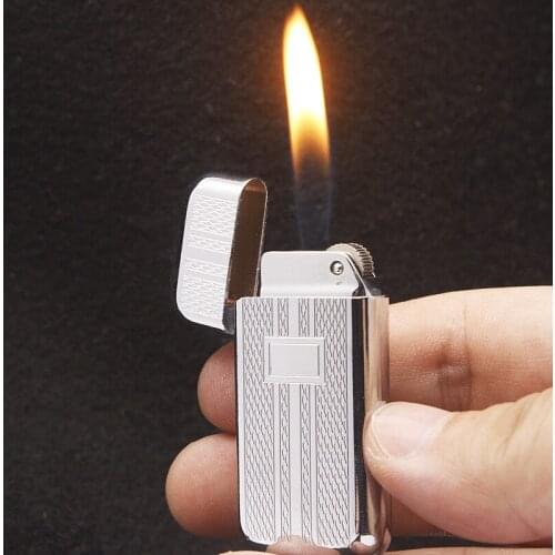 Ultra-Thin Grinding Wheel To Ignite Free Fire Lighter Mini Compact Gas Butane Cigarette Lighter Portable Mens Cigarette Gadgets