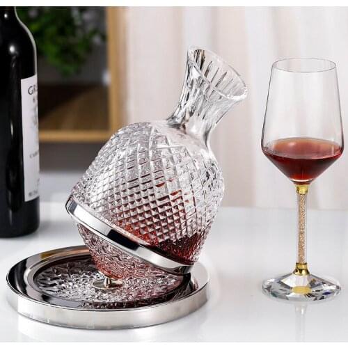 Rotating crystal glass decanter red wine European Court retro high grade crystal home gift giving top wine distributor wine pot
