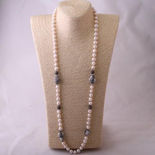 Fashion Bohemian Jewelry Pearl Beads Knotted Halsband Handmake Paved Freshwater Pearl Necklace For Women Jewelres GIFT
