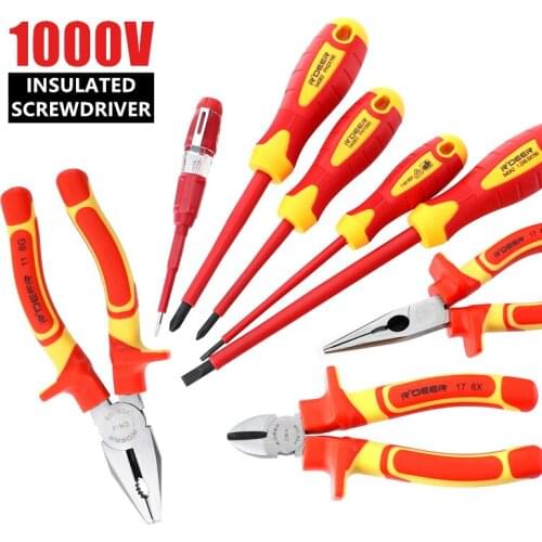 Insulated Screwdriver Set Screw Driver Bit 1000V Magnetic Screw Driver Elelctricians Hand Tool Set Industrial Pliers Hand Tools