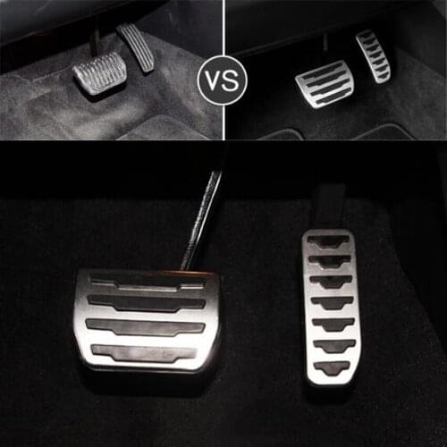 2Pcs/set Stainless Steel car Throttle Pad No-Drilling Fuel Gas Brake Foot pedal Cover For Jaguar XE / F-PACE 2016