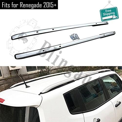 2Pcs silver aluminium left right roof rack rail bar fits for J-e-e-p Renegade 2015-2020