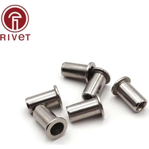 304 Stainless Steel M3 M4 M5 M6 M8 M10 M12 Flat Head Big Side Metric Thread Rivet Nut Insert Rivnut Nutsert High Quality