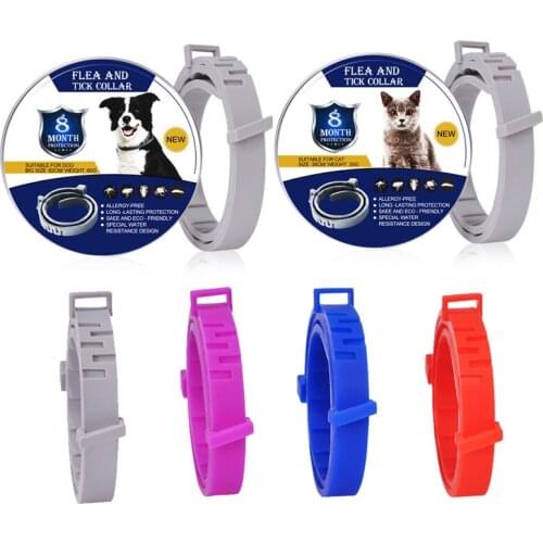 62cm/38cm New Flea Collar Dogs Grey Flea And Tick Collar For Dogs Pet Dog Collar Anti Flea Ticks Mosquitoes cat flea collar
