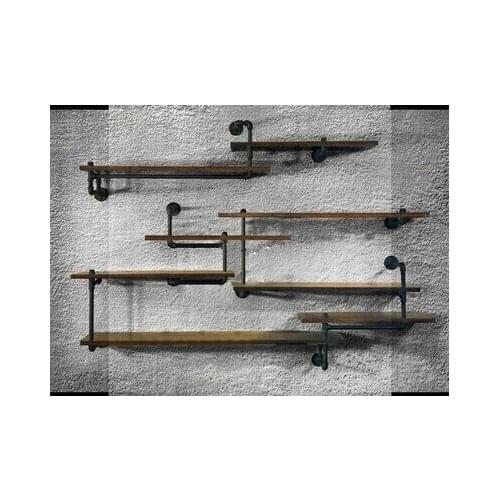 American Rural Individual Creative Solid Wood Iron Industry Water Pipe Shelf Retro-vintage Shelf Art Modeling Bookshelf