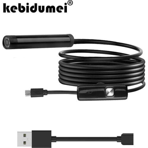 Kebidumei 720P HD Borescope Snake Inspection Tube Video Camera Adapt 7mm Mini USB Endoscope Waterproof For Smart Phone
