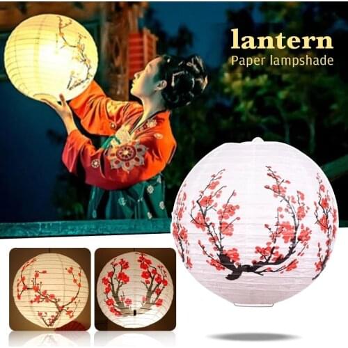 3Pc Red Plum blossom Paper Lanterns 30/35/40cm Chinese Japan Festival Paper Lantern Sakura Chandelier Cover Wedding Party Decor