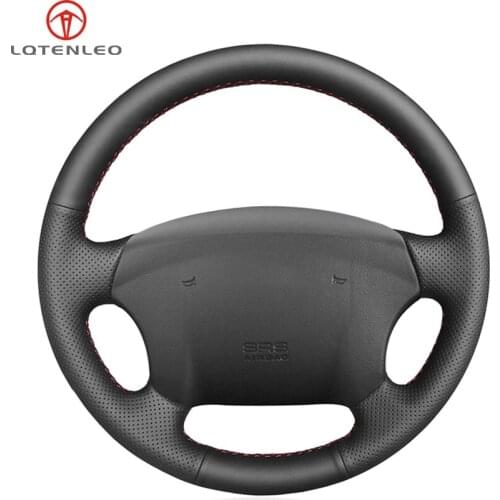 LQTENLEO Black Artificial Leather Steering Wheel Cover For Hyundai Azera 2005-2010 Sonata NF NFC 2005-2010 Kia Carens 2007-2011