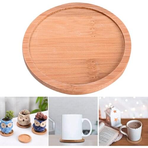Succulent Flower Pot Wooden Tray Leak-Proof And Anti-Corrosion Round Handmade Bamboo Wooden Base Support Base A1