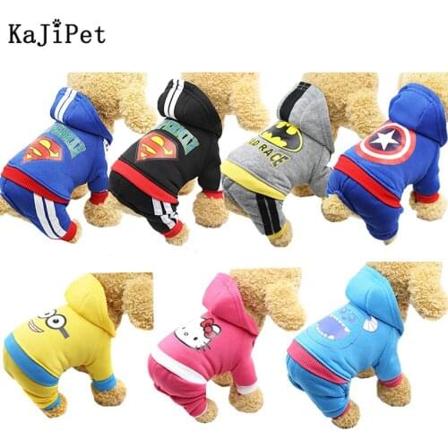 Cheap Pet Clothes Cartoon Autumn And Winter Clothing For Dogs Cats Puppy Hoodie Soft Fleece Fashion Pet Dog Clothes Winter Coats
