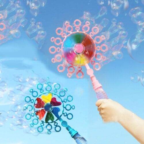 Children Creative Windmill Bubble Maker Machine Toy For Girls Boys Blower Stick Fun Outdoor Spotrs Activity Play Games Windmill