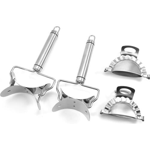 Stainless Steel Dumplings Mold Manual Dumpling Skin Maker Jiaozi Device Pack Clip Machine Dough Cutter Kitchen Pastry Tools N