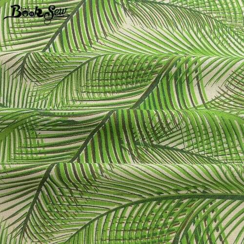 Booksew Cotton Linen Fabric Cloth Ankara Telas Por Metro Tablecloth Patchwork Sewing Curtain Tissu Coton Green Leaf Material