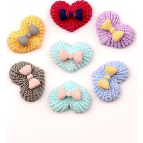 50Pcs Resin Heart 17x13mm Decoration Crafts Kawaii Cute Flatback Cabochon Embellishments For Scrapbooking DIY Accessories