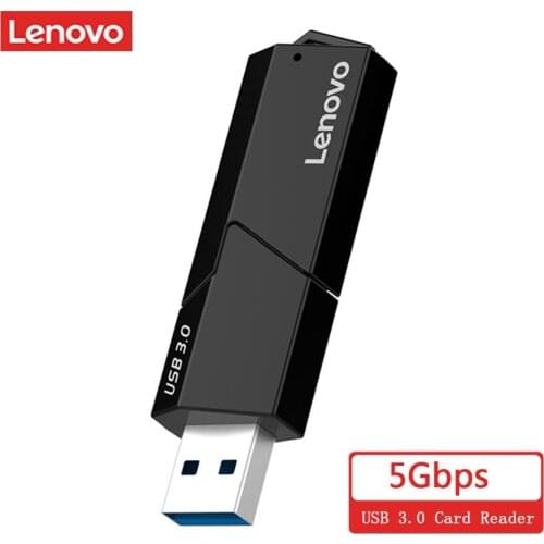 Lenovo D204 5Gbps USB 3.0 Memory Card Reader 2 in 1 SD TF Portable Adapter for Computer PC 5Gbps Cardreader