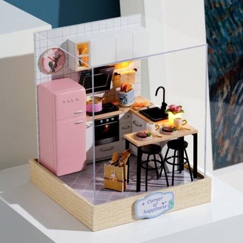Doll House Wooden DIY Miniature Furniture Kit Casa Music Toys for Children Birthday Christmas Gifts
