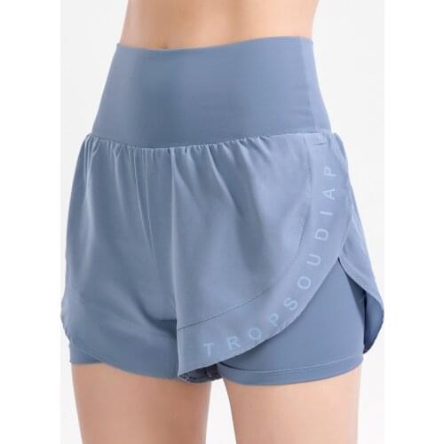 Summer Women Yoga Shorts Running Fitness 2 In 1 Marathon Quick Dry Gym Sports Shorts