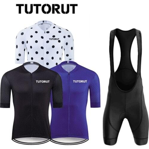 TUTORUT 2021 Summer New Cycling Suit Short-sleeved Mens Professional Racing Suit Quick-drying Mountain Bike Sportswear