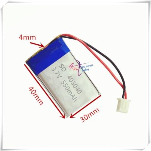 Li-po XHR-2P 2.54 550mAh 403040 3.7V polymer lithium ion battery