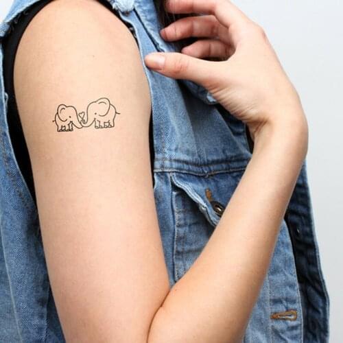 Cute Mini Elephant Temporary Tatoo Arm Wrist Waist Waterproof Kid Women Men Body Art Fake Tattoo Stickers Tatoos Black Cartoon