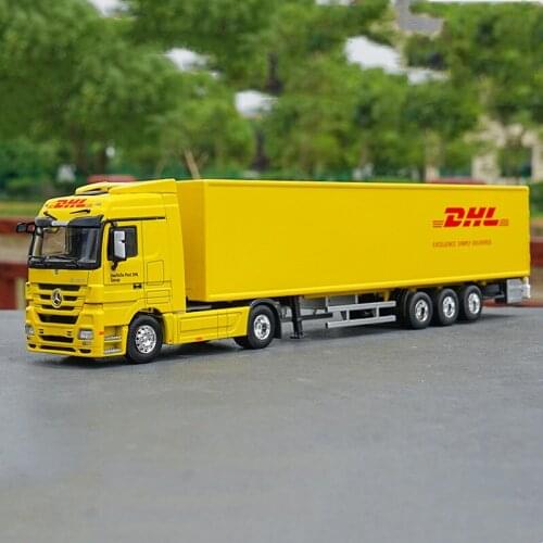 1/50 alloy casting car model BENZ container truck DHL container truck high-end collection holiday gifts