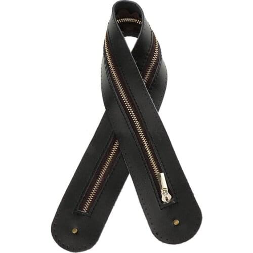 50cm Genuine Leather Patch Zipper with Pin Hole DIY Oval Soft Leather Sheet for Bag Handbag Sewing Accessories Black