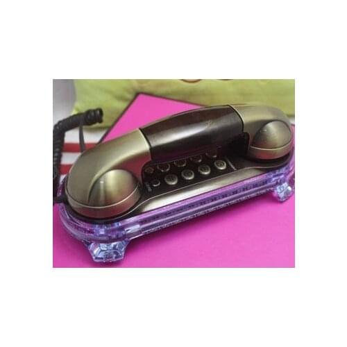 Wall-mounted Antique Telephone Vintage Fashion Home Bedside Small Extension Landline Phone Decoration Crafts