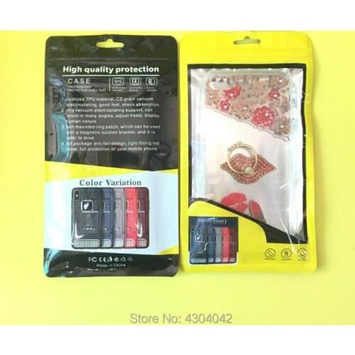 100X 12*21.5cm Big Size Zipper Plastic Retail Package Poly Bag Mobile Phone Accessories Phone Case Pouch for iPhone Xs Max x 8P