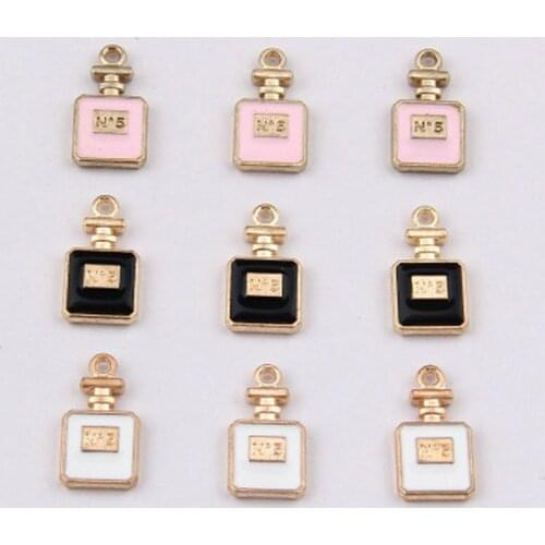 Pendants jewelry making perfume bottle Shape Gold pendant for bracelet/ncecklace/keychain Handworked Diy Jewelry 12*10mm