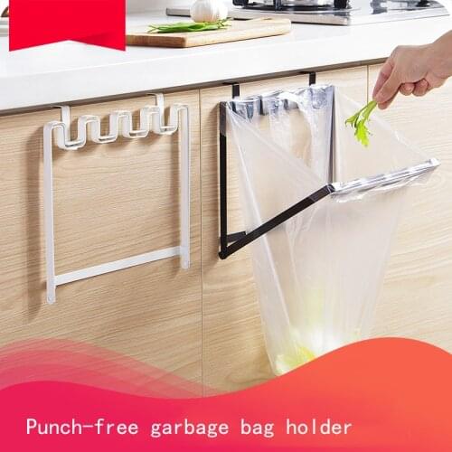 Hanging Trash Garbage Plastic Bag Holder ，Towel Gloves Hanger for Kitchen Cupboard Back Door, Pantry, Bathroom, Office