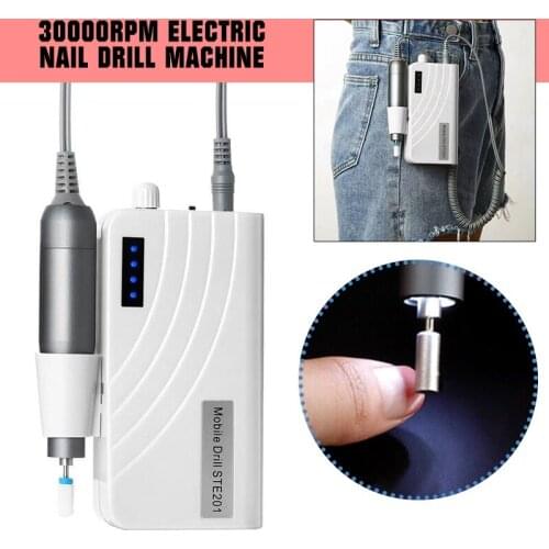 Portable Nail Drill Machine 30000RPM Electric Drill Bits Apparatus For Manicure Grinder Pedicure Nail Supplies For Professionals