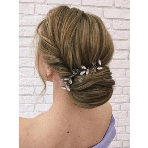 Vintage Tiara Wedding Headband Crystal Rhinestone Hair Ornaments Silver Elegant Women Headdress Bridal Headwear for Party