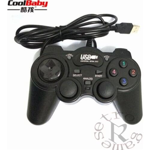 DHL 50pcs/lot Wired Gamepad Joystick USB2.0 Shock Joypad Gamepads Game Controller For PC Laptop Computer Win7/8/10/XP/Vista