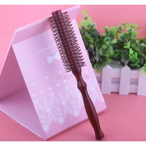 Roll Combs Shape Pure Pig Rolling Hairbrush Curly Pear Head Wave Cylinder Volume Comb Hairdressing Supplies For Female Sale