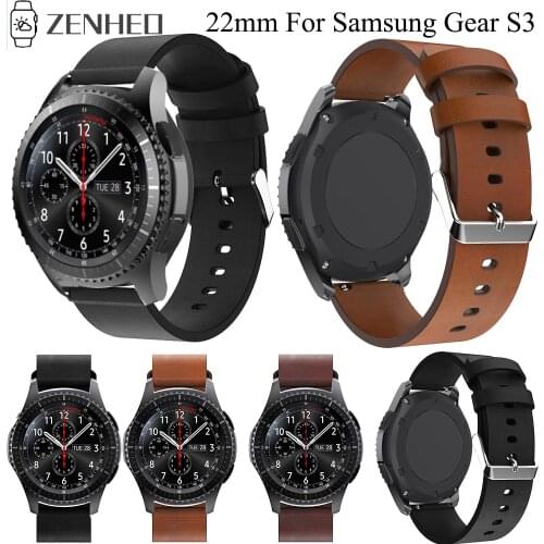 Genuine Leather Watchband For Samsung Galaxy Watch 46mm Wristband Replacement Bracelet Strap For Samsung Gear S3 Watch Band