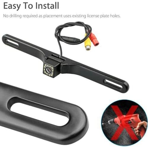 Waterproof 170 DegreeView Reverse Backup Camera License Plate Night Vision Car Rear