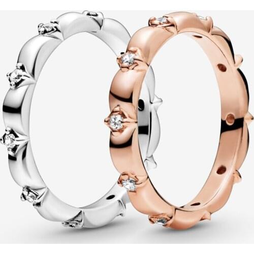 2020 New Arrival 925 Sterling Silver Flower Petals Band Ring Sparkling 2 colours Rings for Women Engagement Jewelry Anniversary