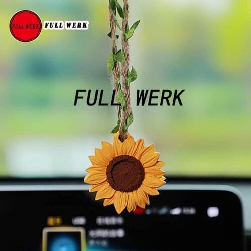 1 pc Sunflower Gypsum Car Interior Rearview Mirror Pendant Decoration Car Inner Hanging Accessory