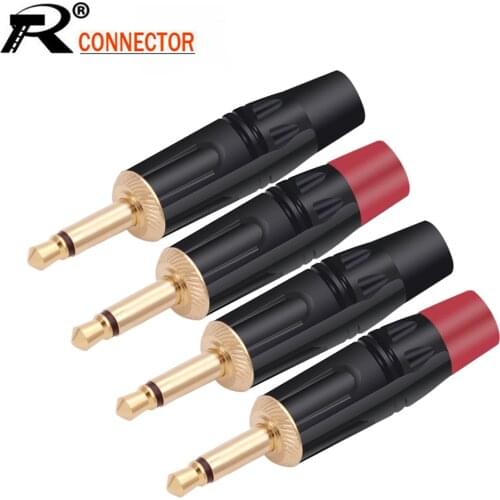 10PCS 2 Poles Jack 3.5MM Mono Male Plug Wire Connector Gold Plated Microphone Earphone Headphone Jacks R Connector Wholesales