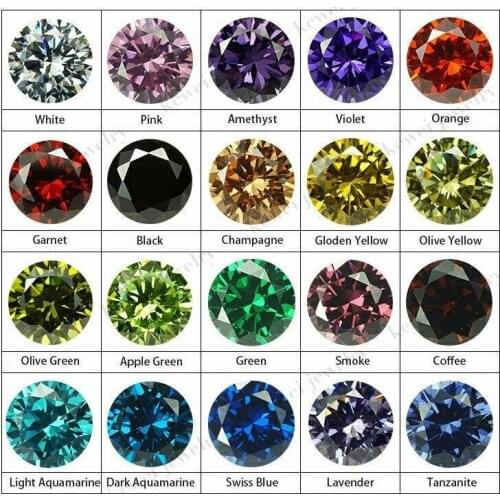 1000Piece a lot 5A 0.8mm-3mm Different Color Round Brilliant Cut CZ Stone Gems Synthetic Cubic Zirconia Stone For Wax Setting