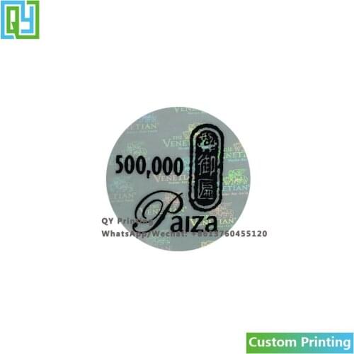 10000pcs 22x22mm Free Shipping Custom Made Security High Quality Hologram Stickers 3D Silver Foil Tamper Proof Label