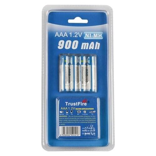 20pcs/lot TrustFire AAA 900mAh 1.2V Rechargeable Ni-MH Battery With Package Box For Toys Flashlights Remote Control,4pcs/card